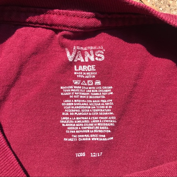 Maroon Vans Long Sleeve Tee - L/G - Picture 3 of 3